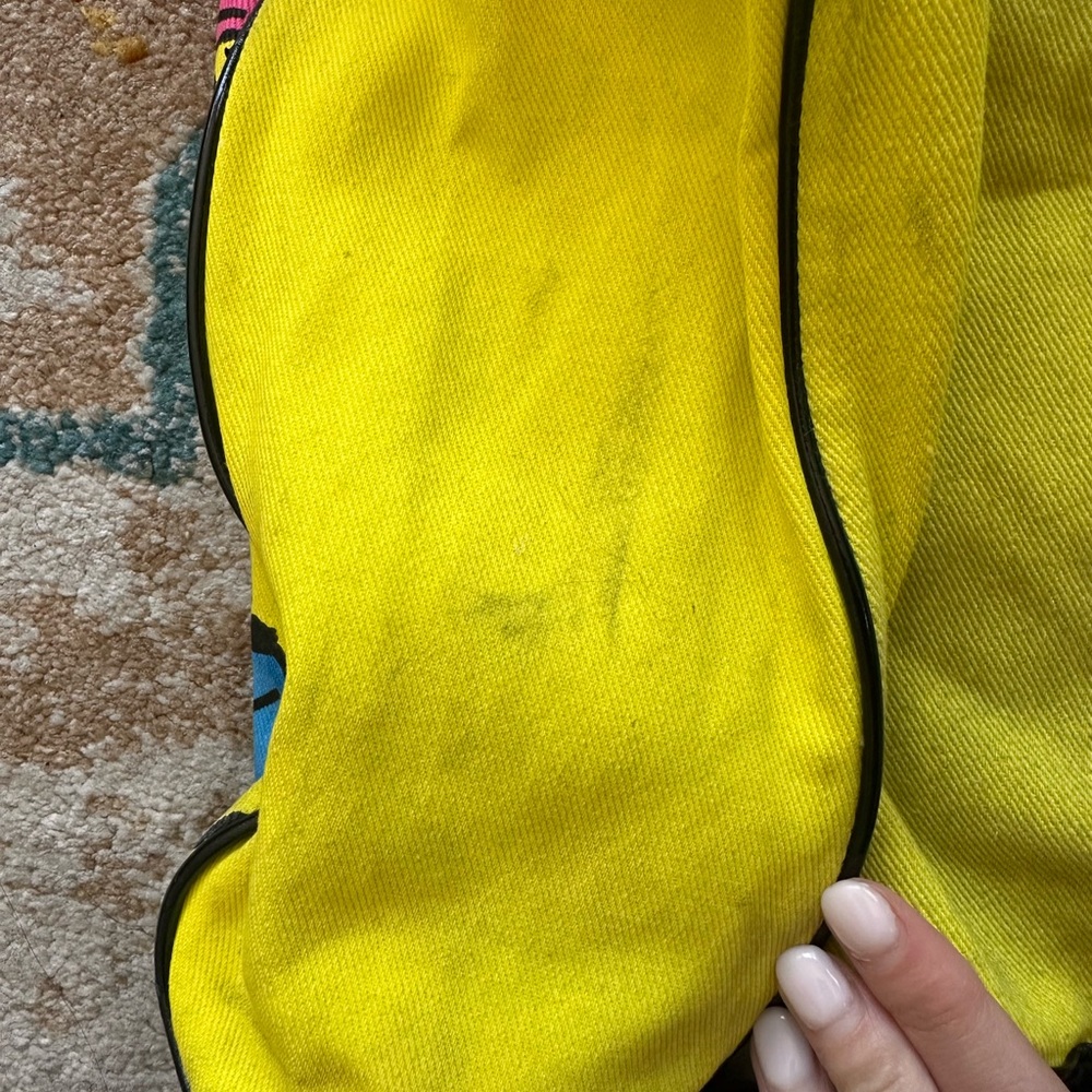 Betsey Johnson Yellow Art Cartoon Girl Tote - Picture 8 of 10